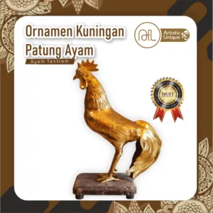 ornamen kuningan patung ayam 300x300